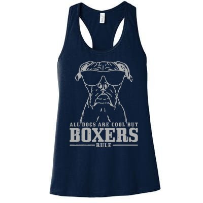 Boxer All Dogs Are Cool But Boxers Rule Funny Women's Racerback Tank