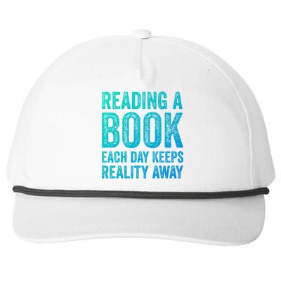 Book A Day Keeps Reality Away Avid Book Reader Gift Snapback Five-Panel Rope Hat