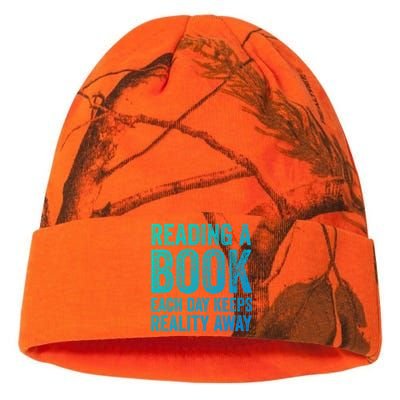 Book A Day Keeps Reality Away Avid Book Reader Gift Kati Licensed 12" Camo Beanie