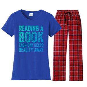 Book A Day Keeps Reality Away Avid Book Reader Gift Women's Flannel Pajama Set