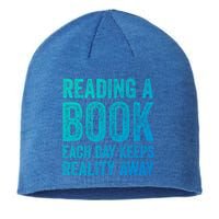 Book A Day Keeps Reality Away Avid Book Reader Gift Sustainable Beanie