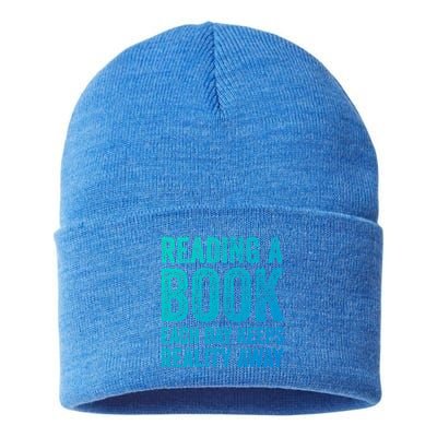 Book A Day Keeps Reality Away Avid Book Reader Gift Sustainable Knit Beanie