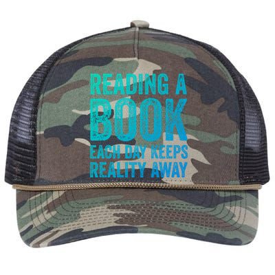 Book A Day Keeps Reality Away Avid Book Reader Gift Retro Rope Trucker Hat Cap