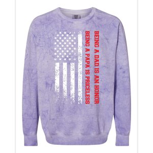 Being A Dad Is An Honor Dady Gift Colorblast Crewneck Sweatshirt