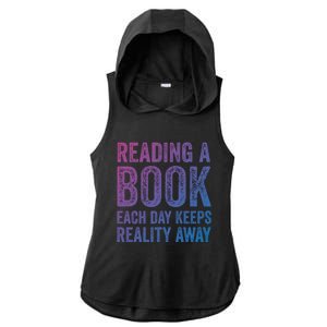 Book A Day Keeps Reality Away Avid Book Reader Gift Ladies PosiCharge Tri-Blend Wicking Draft Hoodie Tank