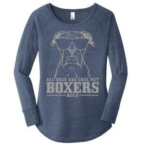 Boxer All Dogs Are Cool But Boxers Rule Funny Women's Perfect Tri Tunic Long Sleeve Shirt