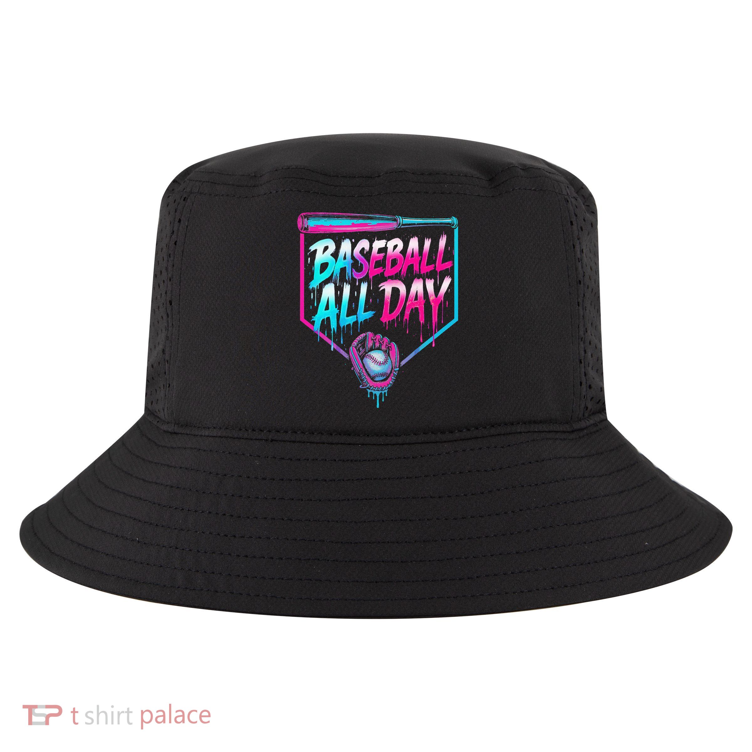 Baseball All Day Ice Cream Dripping Drip Cool Comfort Performance Bucket Hat