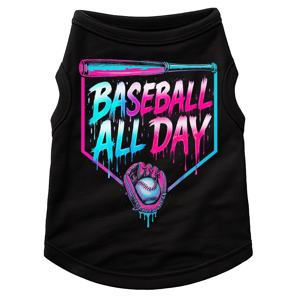 Baseball All Day Ice Cream Dripping Drip Doggie Tank