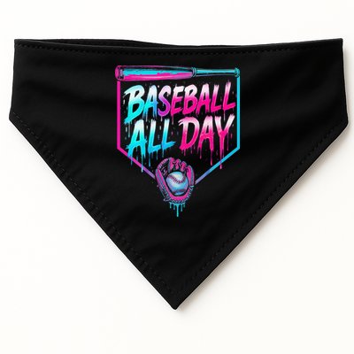Baseball All Day Ice Cream Dripping Drip USA-Made Doggie Bandana