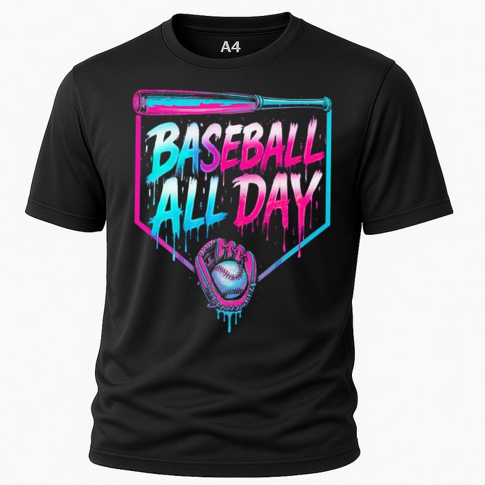 Baseball All Day Ice Cream Dripping Drip Cooling Performance Crew T-Shirt