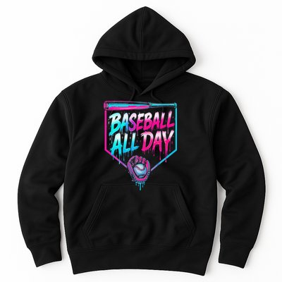 Baseball All Day Ice Cream Dripping Drip Hoodie
