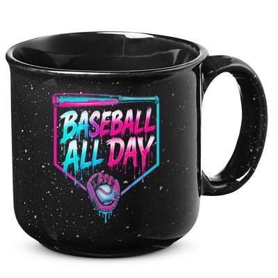 Baseball All Day Ice Cream Dripping Drip 15oz Campfire Ceramic Mug