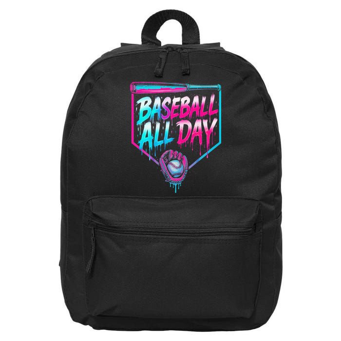 Baseball All Day Ice Cream Dripping Drip 16 in Basic Backpack