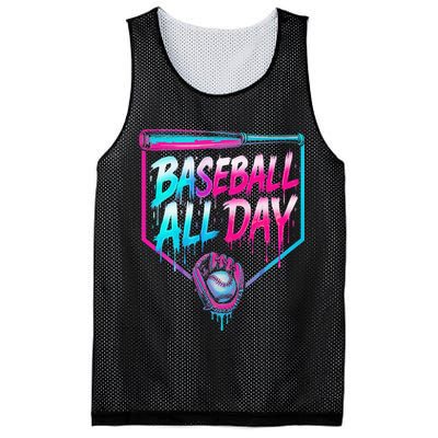 Baseball All Day Ice Cream Dripping Drip Mesh Reversible Basketball Jersey Tank