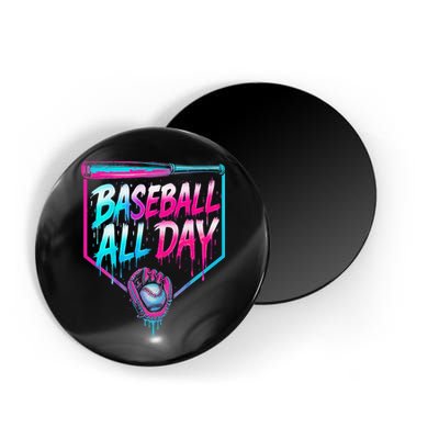 Baseball All Day Ice Cream Dripping Drip Magnet