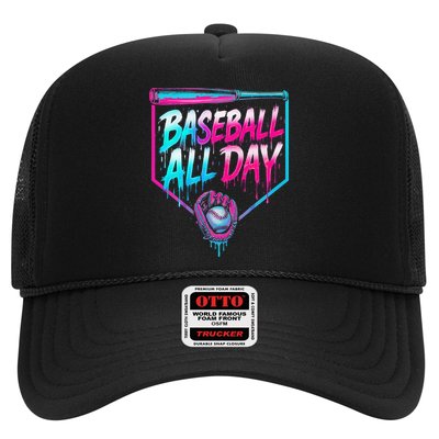 Baseball All Day Ice Cream Dripping Drip Trucker Hat