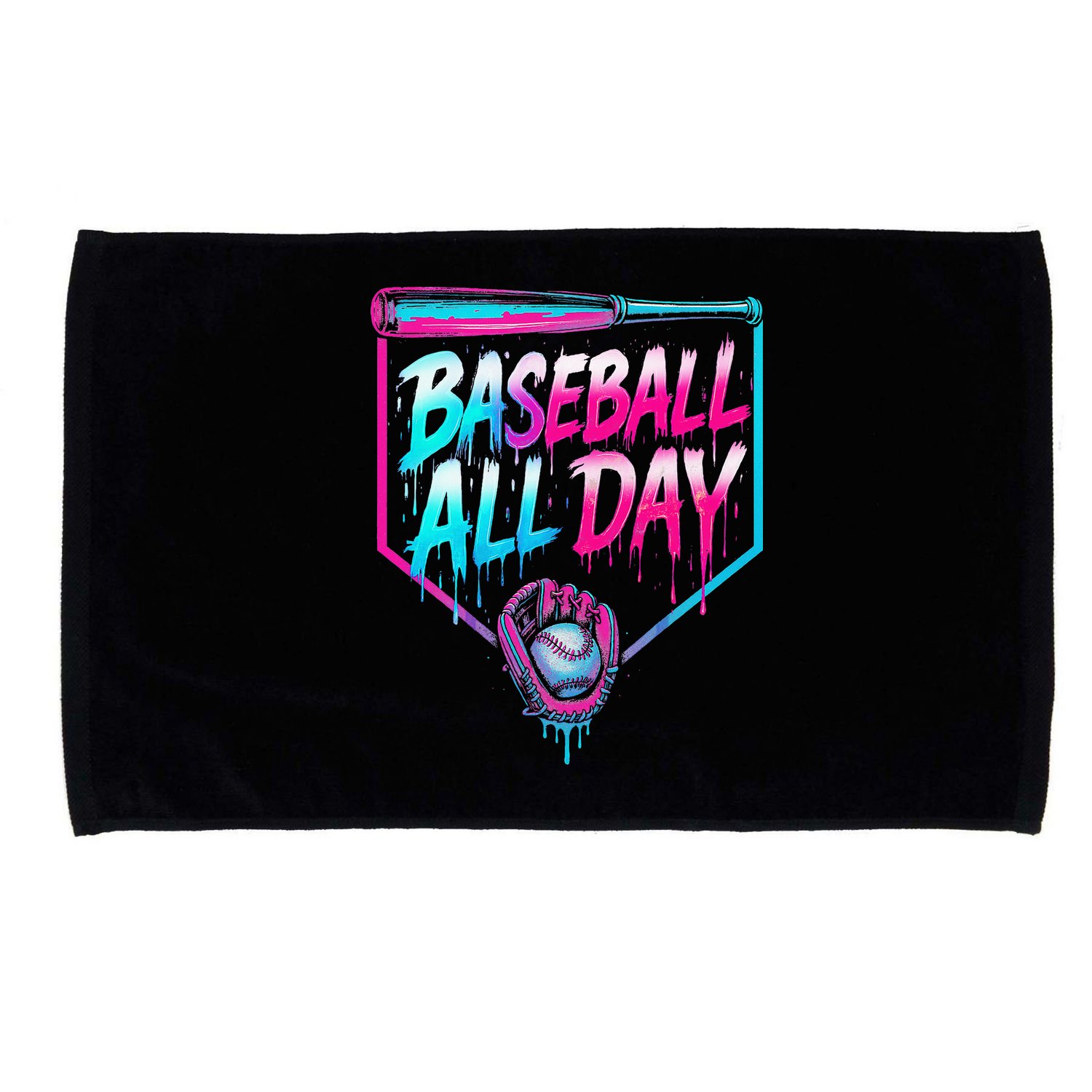 Baseball All Day Ice Cream Dripping Drip Microfiber Hand Towel