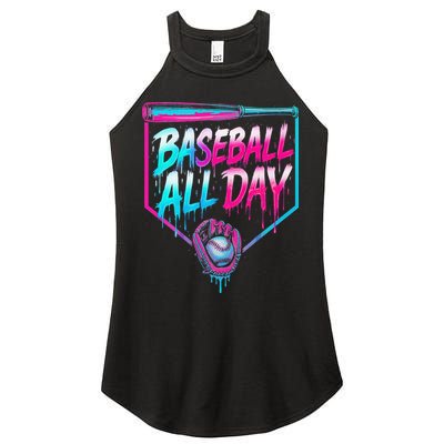 Baseball All Day Ice Cream Dripping Drip Women's Perfect Tri Rocker Tank