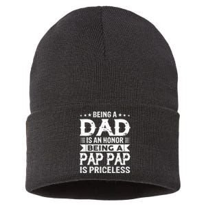 Being A Dad Is An Honor Being A Pap Pap Is Priceless Sustainable Knit Beanie