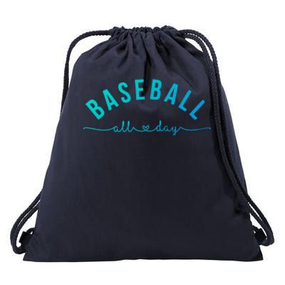 Baseball All Day Baseball Mom Gift Baseball Mom Gift Drawstring Bag