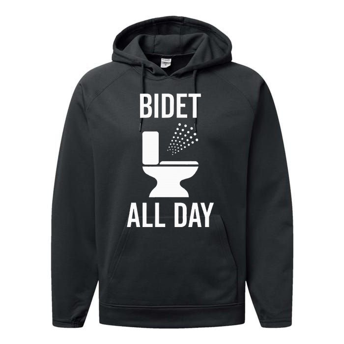 Bidet All Day Bidet Awareness For Good Toilet Health Performance Fleece Hoodie