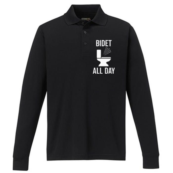 Bidet All Day Bidet Awareness For Good Toilet Health Performance Long Sleeve Polo