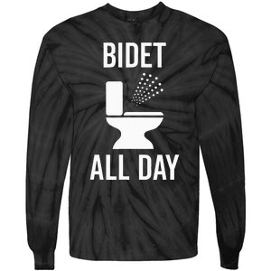 Bidet All Day Bidet Awareness For Good Toilet Health Tie-Dye Long Sleeve Shirt