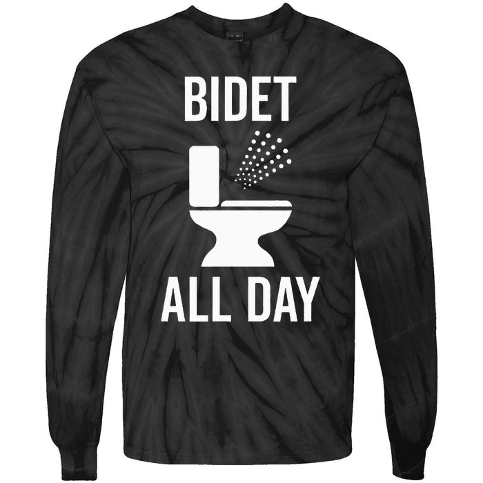 Bidet All Day Bidet Awareness For Good Toilet Health Tie-Dye Long Sleeve Shirt