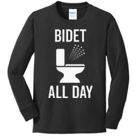 Bidet All Day Bidet Awareness For Good Toilet Health Kids Long Sleeve Shirt