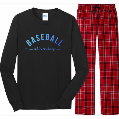 Baseball All Day Baseball Mom Gift Baseball Mom Gift Long Sleeve Pajama Set