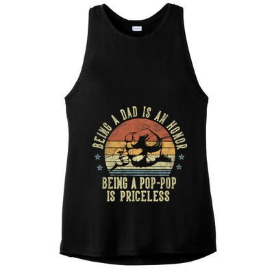 Being A Dad Is An Honor Being A Poppop Is Priceless Poppop Ladies PosiCharge Tri-Blend Wicking Tank
