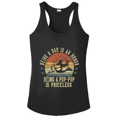 Being A Dad Is An Honor Being A Poppop Is Priceless Poppop Ladies PosiCharge Competitor Racerback Tank