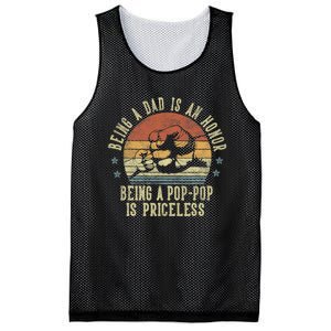 Being A Dad Is An Honor Being A Poppop Is Priceless Poppop Mesh Reversible Basketball Jersey Tank