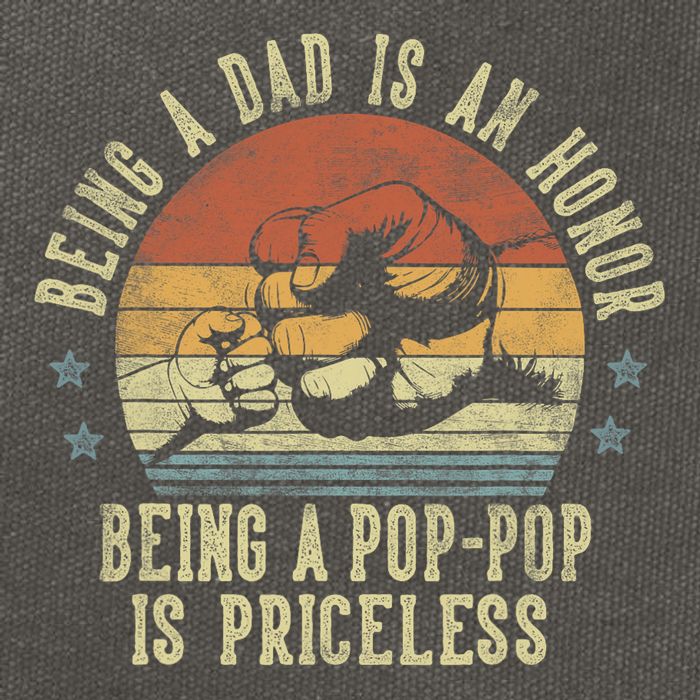 Being A Dad Is An Honor Being A Poppop Is Priceless Poppop Cotton Canvas Backpack