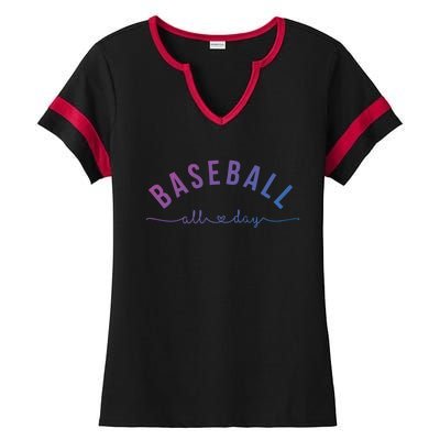 Baseball All Day Baseball Mom Gift Baseball Mom Gift Ladies Halftime Notch Neck Tee