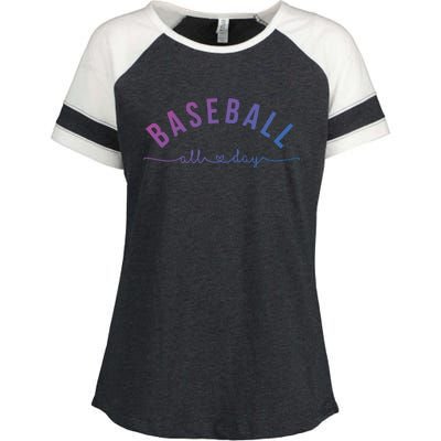 Baseball All Day Baseball Mom Gift Baseball Mom Gift Enza Ladies Jersey Colorblock Tee