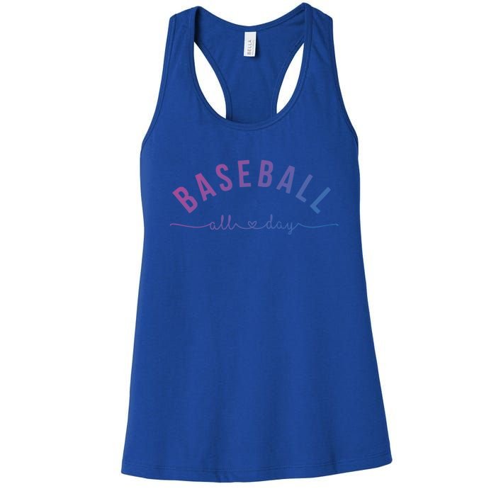 Baseball All Day Baseball Mom Gift Baseball Mom Gift Women's Racerback Tank