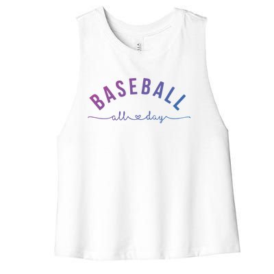 Baseball All Day Baseball Mom Gift Baseball Mom Gift Women's Racerback Cropped Tank