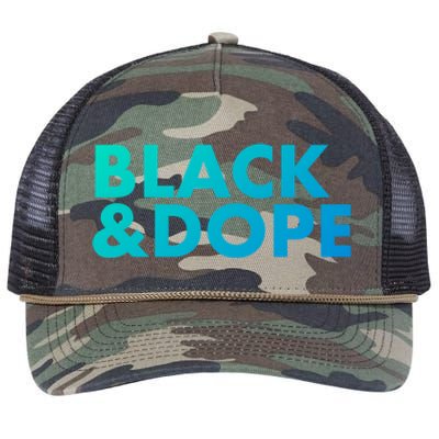 Black And Dope Great Gift Crafted For Black Culture Cool Gift Retro Rope Trucker Hat Cap