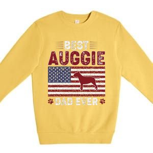 Best Auggie Dad Ever American Flag Dog Dad Premium Crewneck Sweatshirt