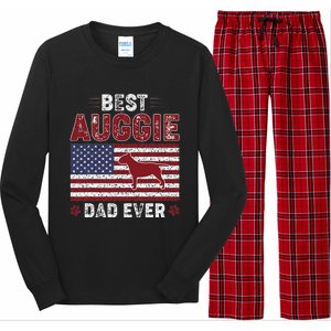 Best Auggie Dad Ever American Flag Dog Dad Long Sleeve Pajama Set