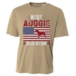 Best Auggie Dad Ever American Flag Dog Dad Cooling Performance Crew T-Shirt