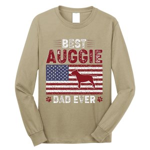 Best Auggie Dad Ever American Flag Dog Dad Long Sleeve Shirt