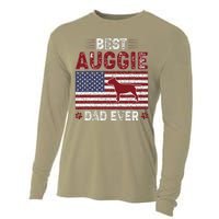 Best Auggie Dad Ever American Flag Dog Dad Cooling Performance Long Sleeve Crew