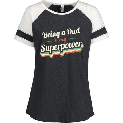 Being A Dad Is My Superpower Being A Dad Vintage Gift Enza Ladies Jersey Colorblock Tee