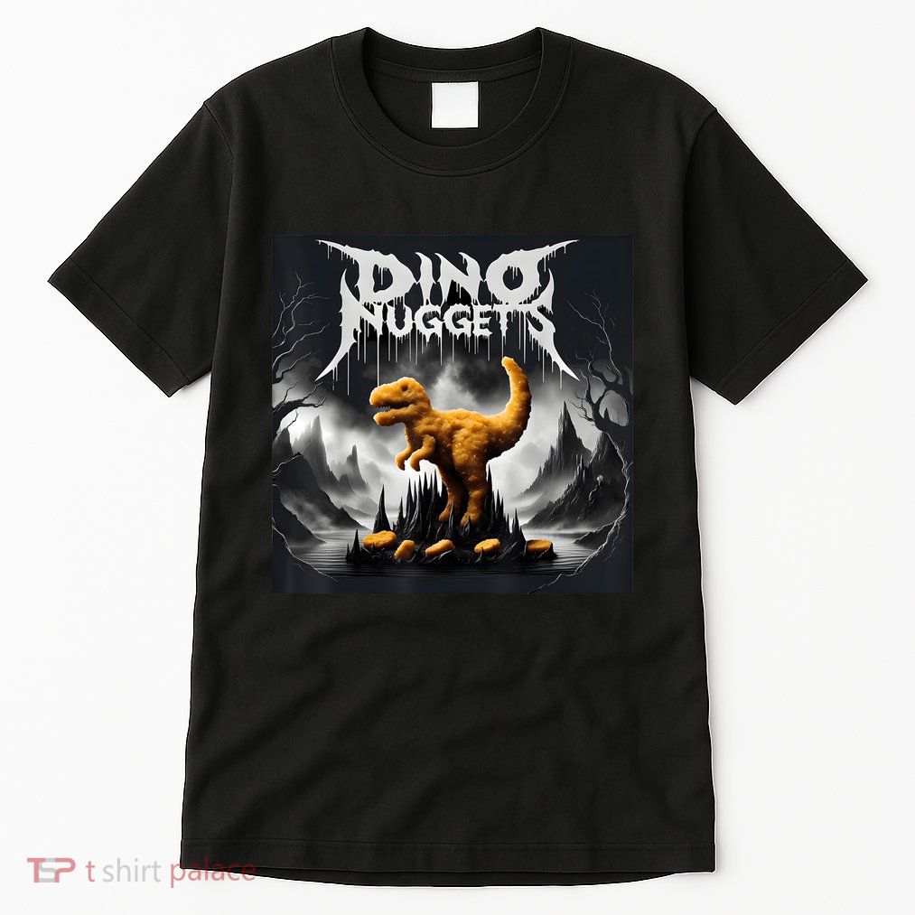 Black Aesthetic Dino Nuggets Death Metal Music Chicken Nugs Tall T-Shirt