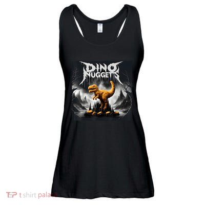 Black Aesthetic Dino Nuggets Death Metal Music Chicken Nugs Ladies Essential Flowy Tank