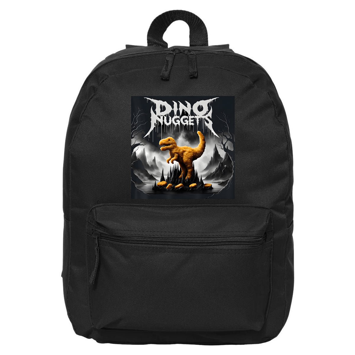 Black Aesthetic Dino Nuggets Death Metal Music Chicken Nugs 16 in Basic Backpack