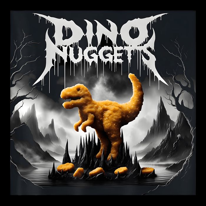 Black Aesthetic Dino Nuggets Death Metal Music Chicken Nugs 16 in Basic Backpack