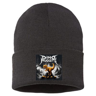 Black Aesthetic Dino Nuggets Death Metal Music Chicken Nugs Sustainable Knit Beanie